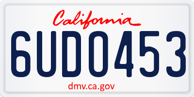 CA license plate 6UDO453