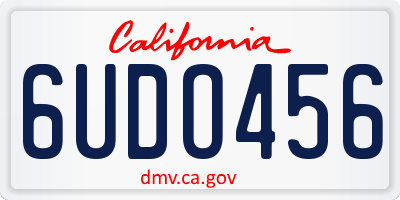 CA license plate 6UDO456