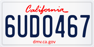 CA license plate 6UDO467