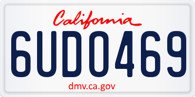 CA license plate 6UDO469