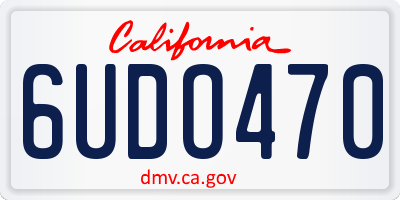 CA license plate 6UDO470