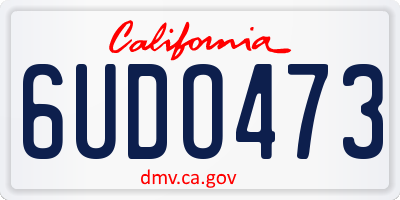 CA license plate 6UDO473