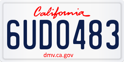 CA license plate 6UDO483