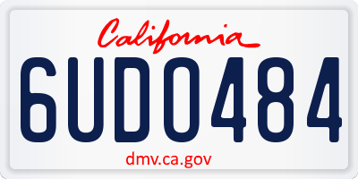 CA license plate 6UDO484