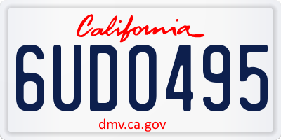 CA license plate 6UDO495