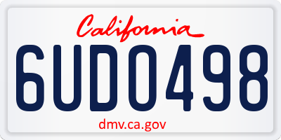 CA license plate 6UDO498