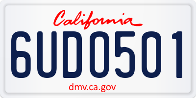 CA license plate 6UDO501