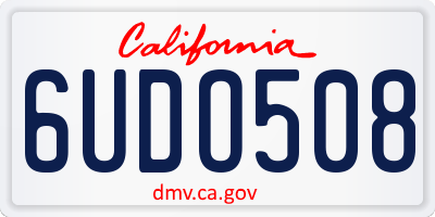 CA license plate 6UDO508