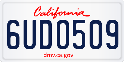 CA license plate 6UDO509