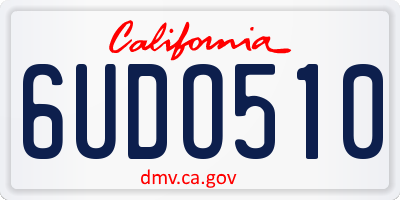 CA license plate 6UDO510