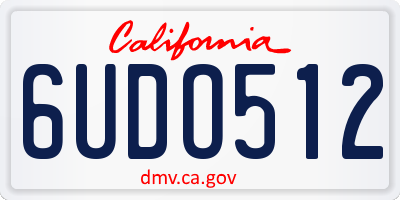 CA license plate 6UDO512