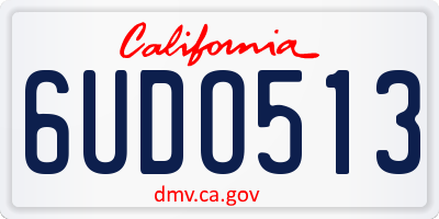 CA license plate 6UDO513