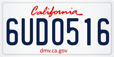 CA license plate 6UDO516