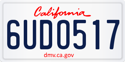 CA license plate 6UDO517