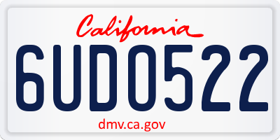 CA license plate 6UDO522