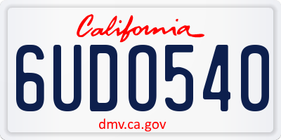 CA license plate 6UDO540