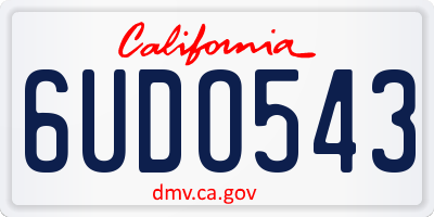 CA license plate 6UDO543