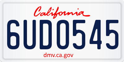 CA license plate 6UDO545