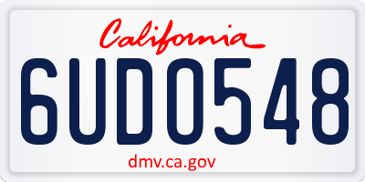 CA license plate 6UDO548