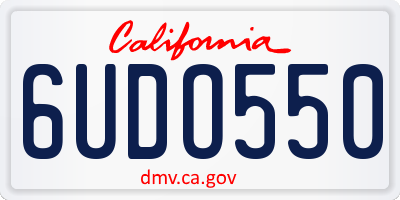 CA license plate 6UDO550