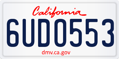 CA license plate 6UDO553