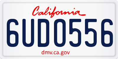 CA license plate 6UDO556