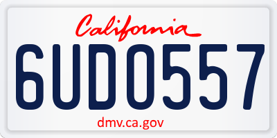 CA license plate 6UDO557
