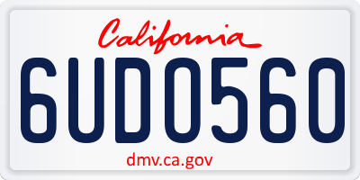 CA license plate 6UDO560