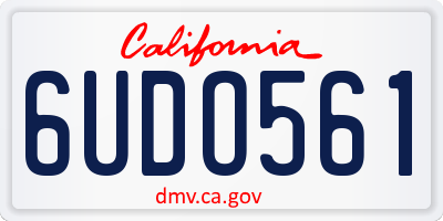 CA license plate 6UDO561