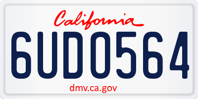 CA license plate 6UDO564