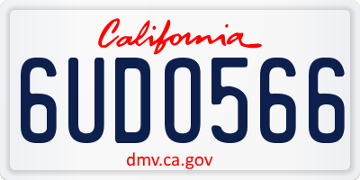 CA license plate 6UDO566
