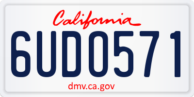 CA license plate 6UDO571
