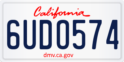 CA license plate 6UDO574