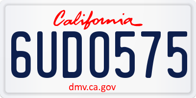 CA license plate 6UDO575