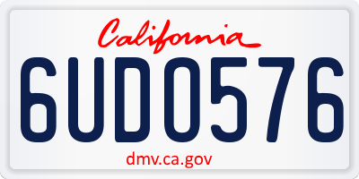 CA license plate 6UDO576