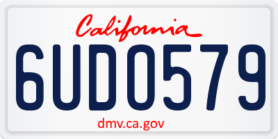 CA license plate 6UDO579