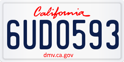 CA license plate 6UDO593