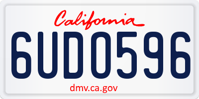 CA license plate 6UDO596