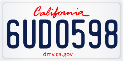 CA license plate 6UDO598