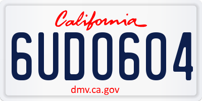 CA license plate 6UDO604