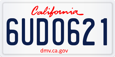 CA license plate 6UDO621