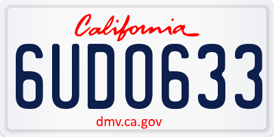 CA license plate 6UDO633
