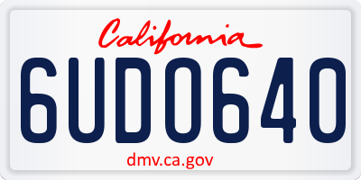 CA license plate 6UDO640