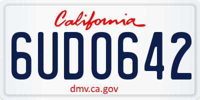 CA license plate 6UDO642