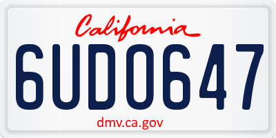 CA license plate 6UDO647