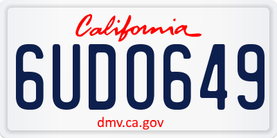 CA license plate 6UDO649