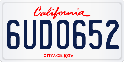 CA license plate 6UDO652