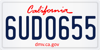 CA license plate 6UDO655