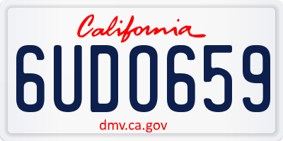 CA license plate 6UDO659