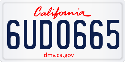 CA license plate 6UDO665